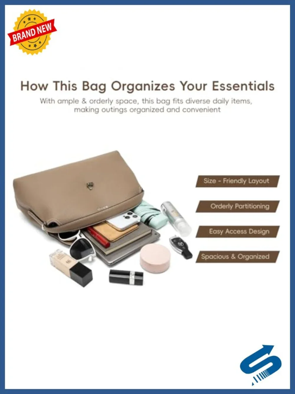 Leather Crossbody Bag Satchel with Multiple Compartments for Travel
